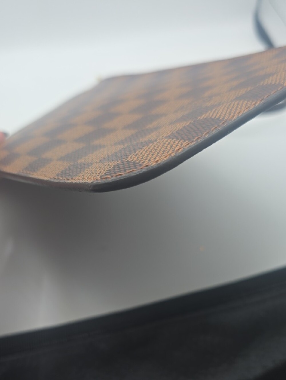 Louis Vuitton Brown/Red Damier Ebene Neverfull MM Pochette Wristlet (NWOT)COA✨️ - Picture 8 of 16